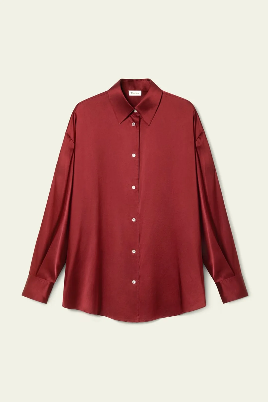 LILYSILK Chemise Oversize Femme en Soie Lavable | Confortable & Chic | Rouge Écarlate XL