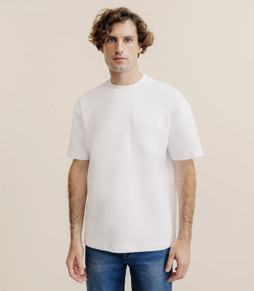 IZAC - T-shirt uni oversize col rond blanc