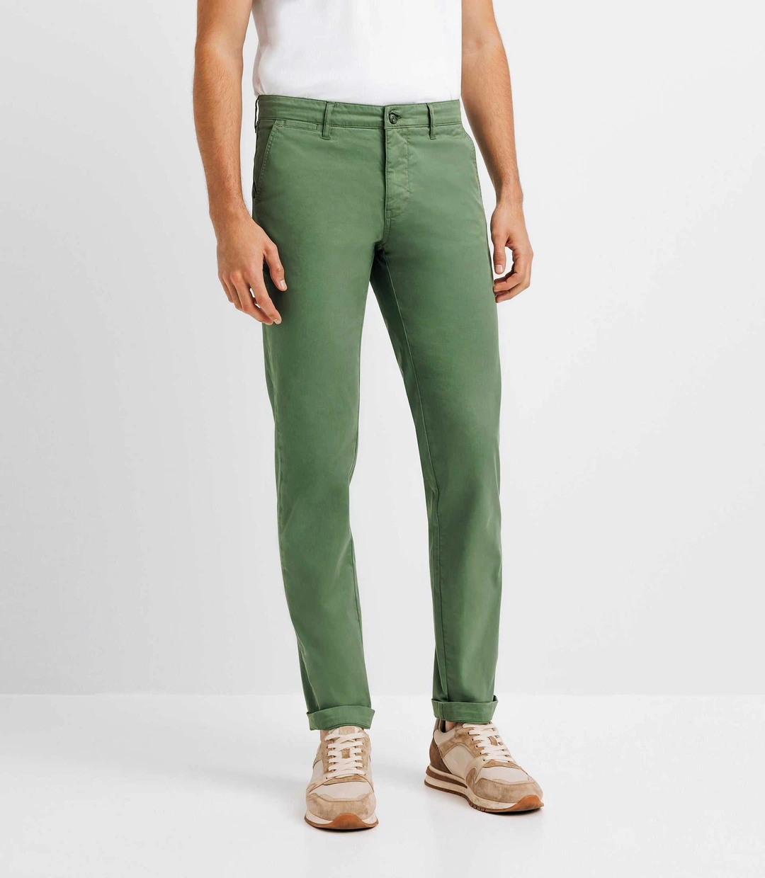 IZAC - Pantalon casual stretch vert