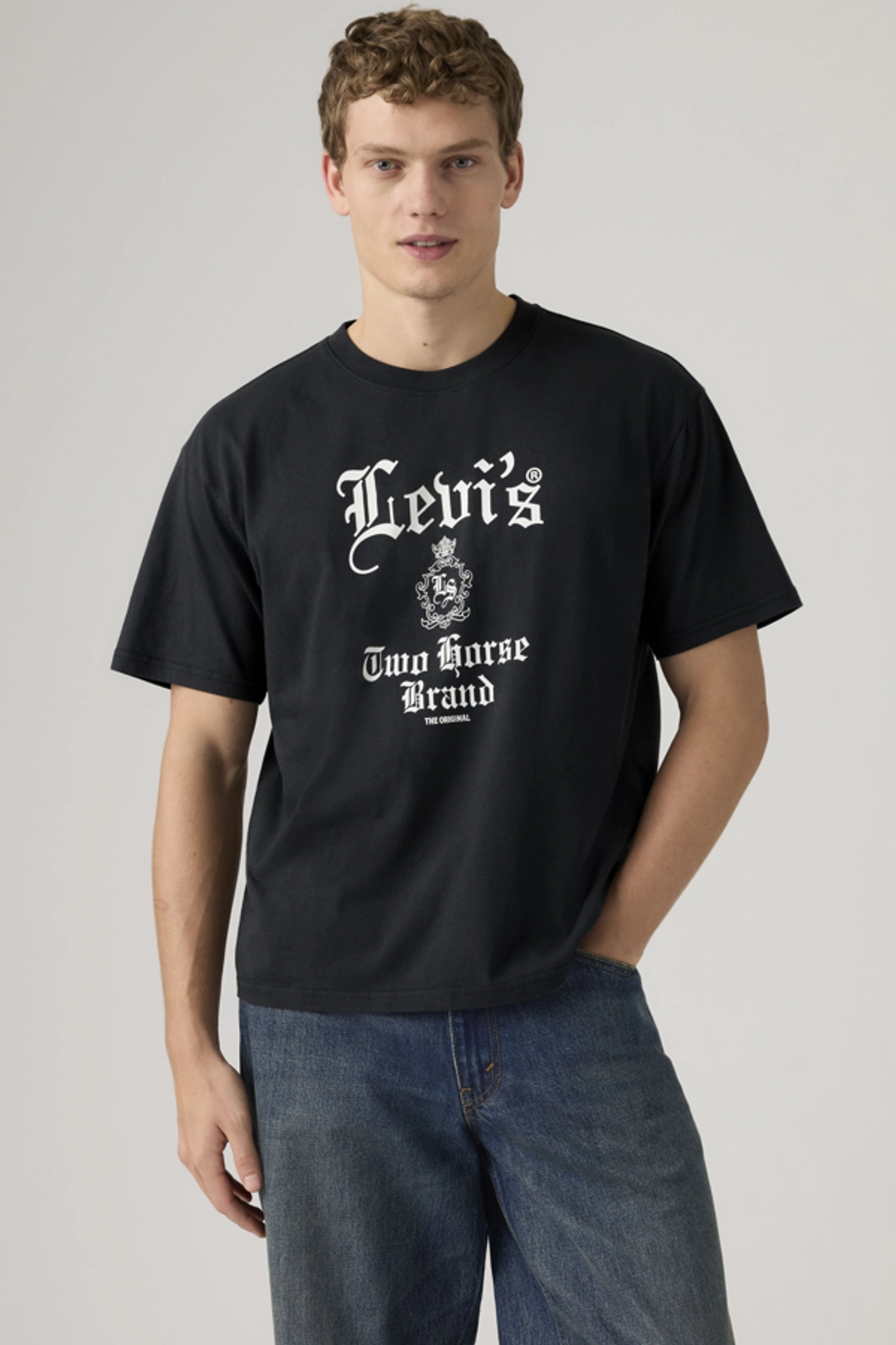 Levi's T Shirt Graphique Boxy - Homme - Gris / Heather Grey - XL
