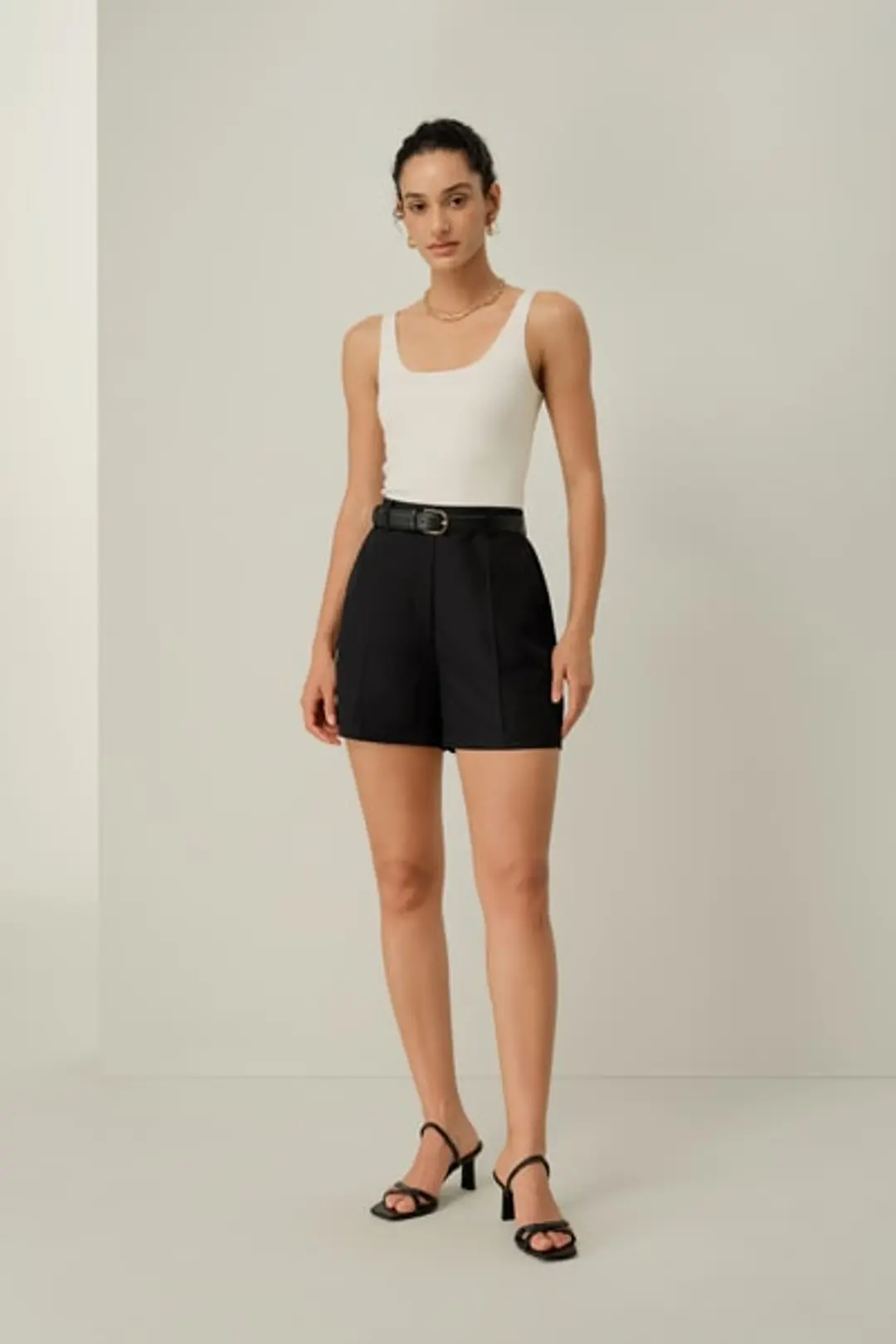 Short Taille Haute en Soie-Lin - Été Respirant