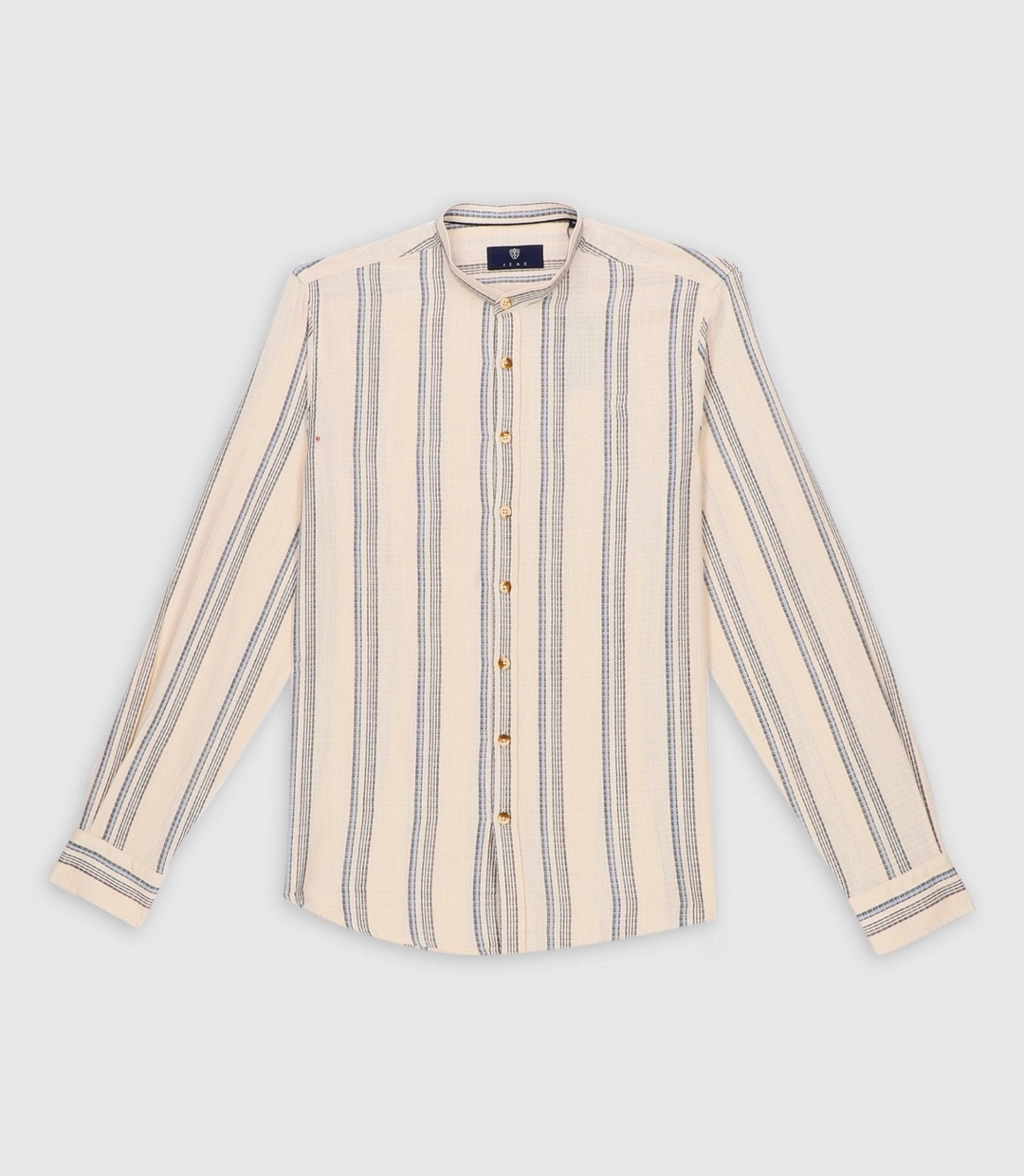 IZAC - Chemise casual col mao beige KABOSAOUT
