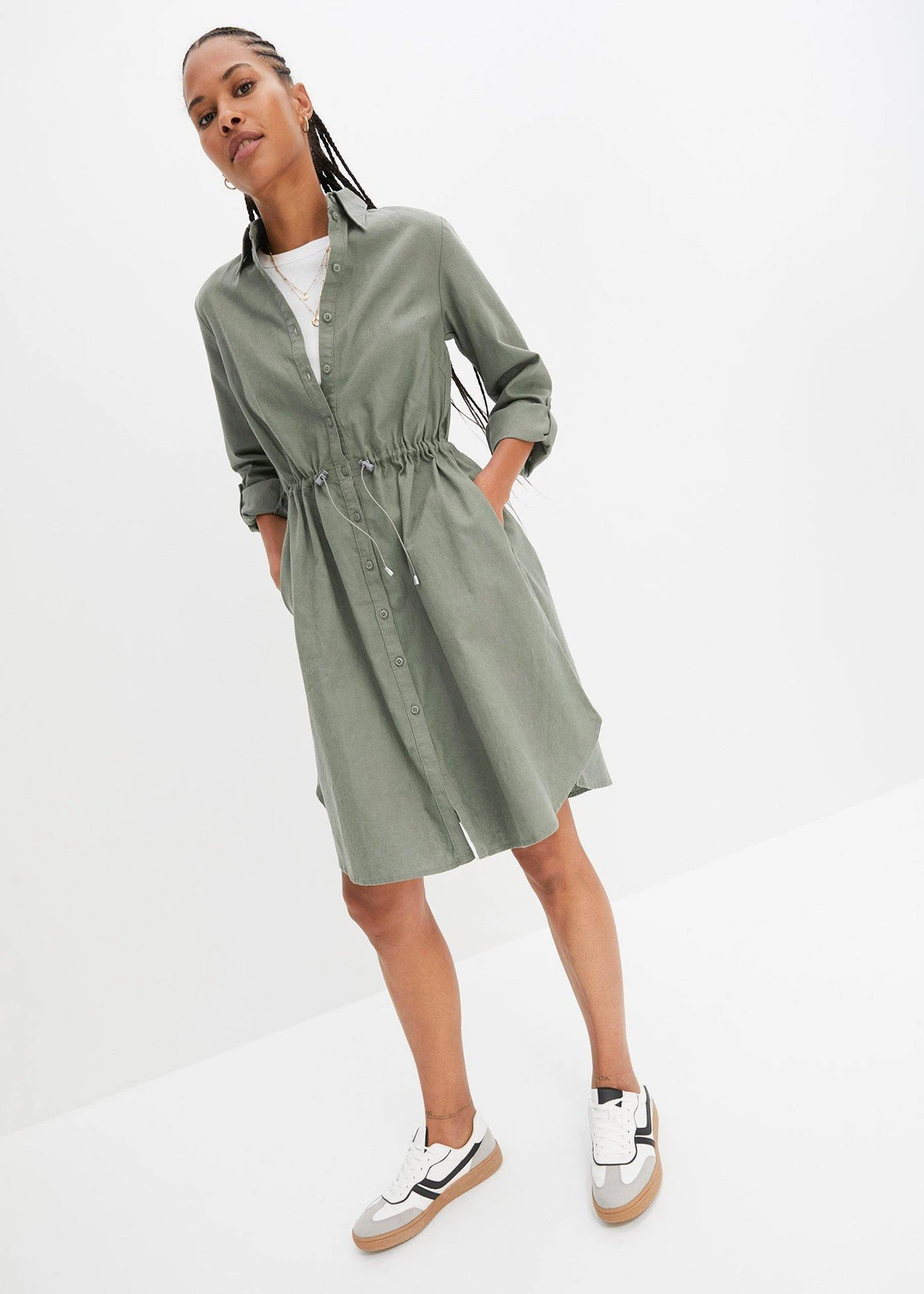 Robe-chemise en lin et coton - 2