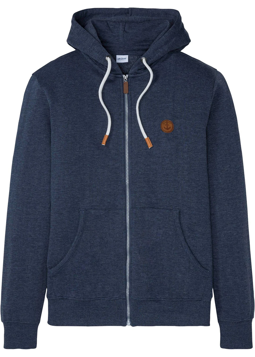 Sweat zippé à capuche et détails enduits