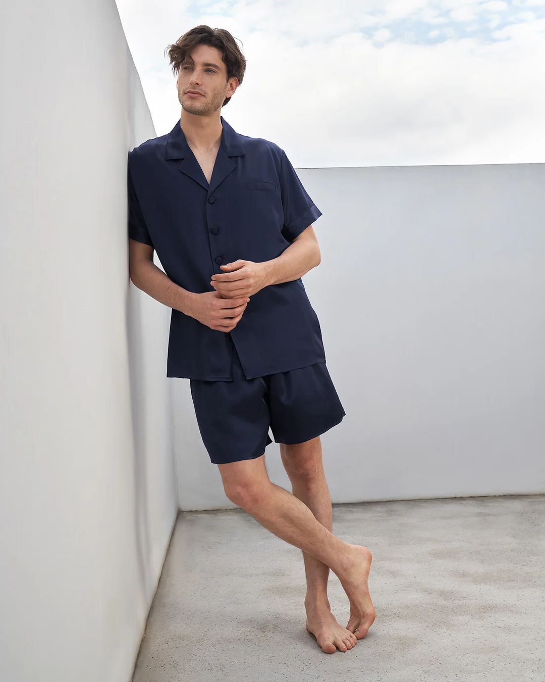 LILYSILK Pyjama Soie XXL Bleu Marine