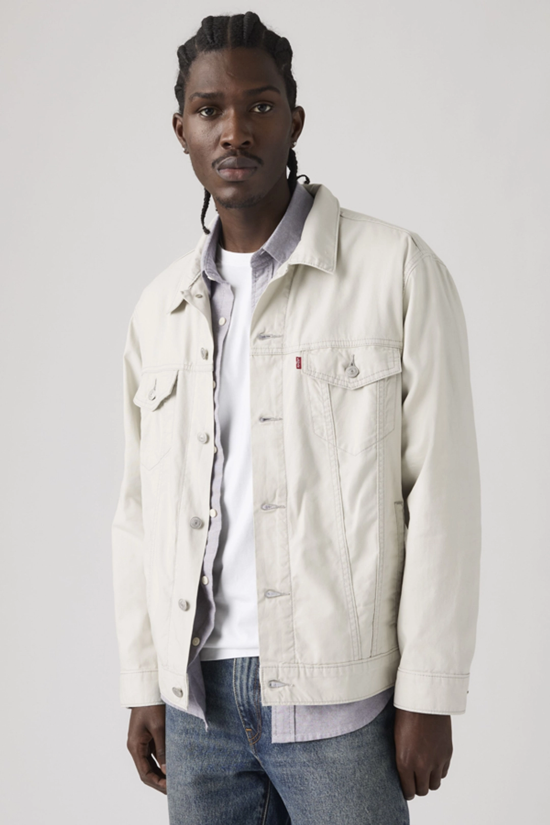 Levi's Veste Trucker Relaxed Type III - Homme - Blanc / Moonstruck - 2XL