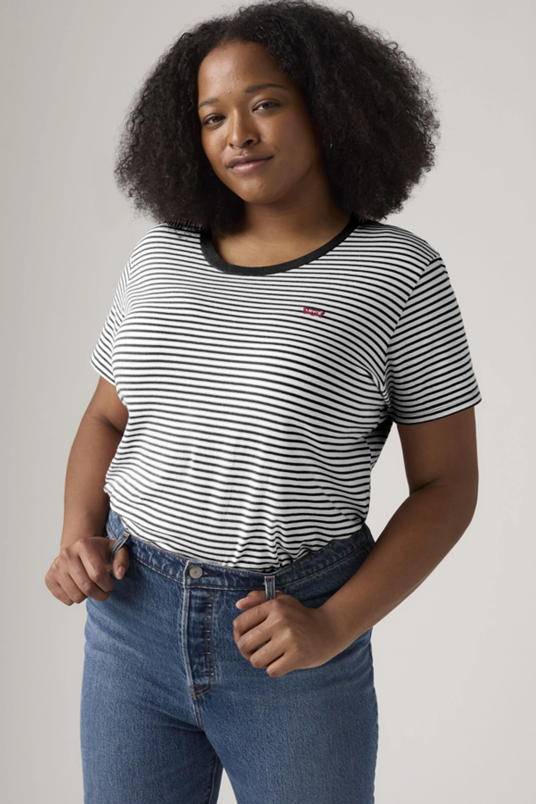 Levi's T Shirt Perfect (grandes Tailles) - Femme - Bleu / Emily Stripe Pale Blue - 4X