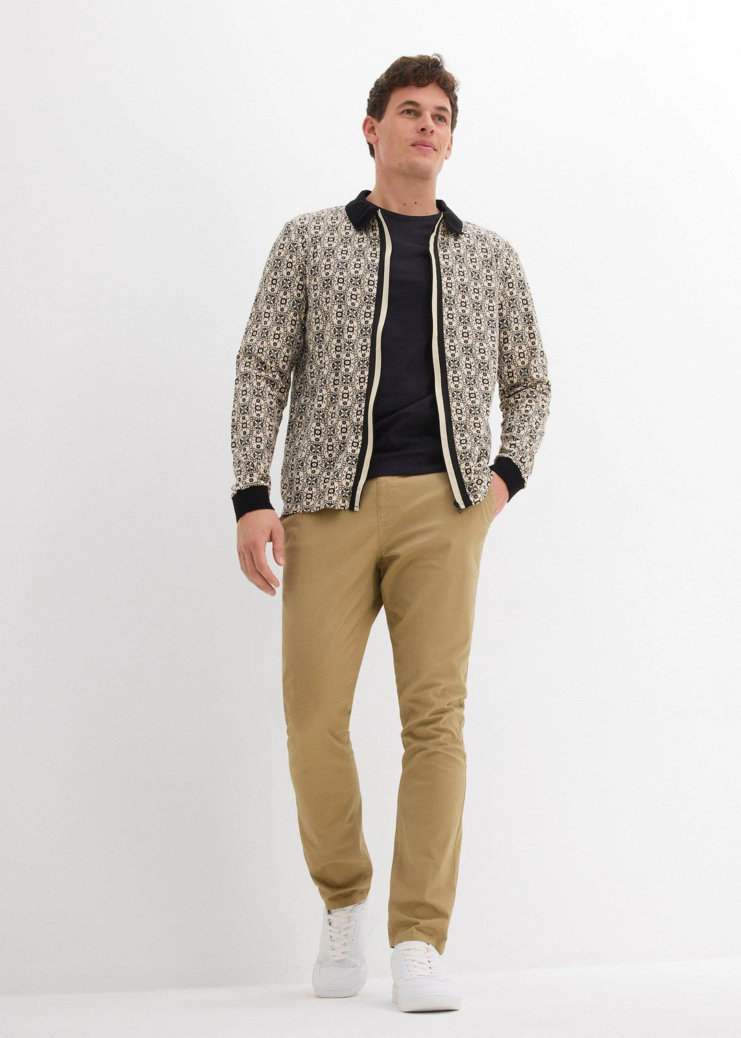 Pantalon droit regular et extensible à taille élastiquée - 2