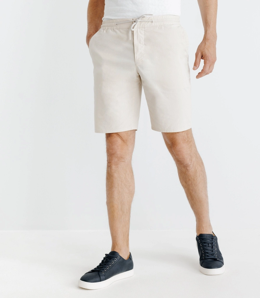 IZAC - Bermuda en coton mastic