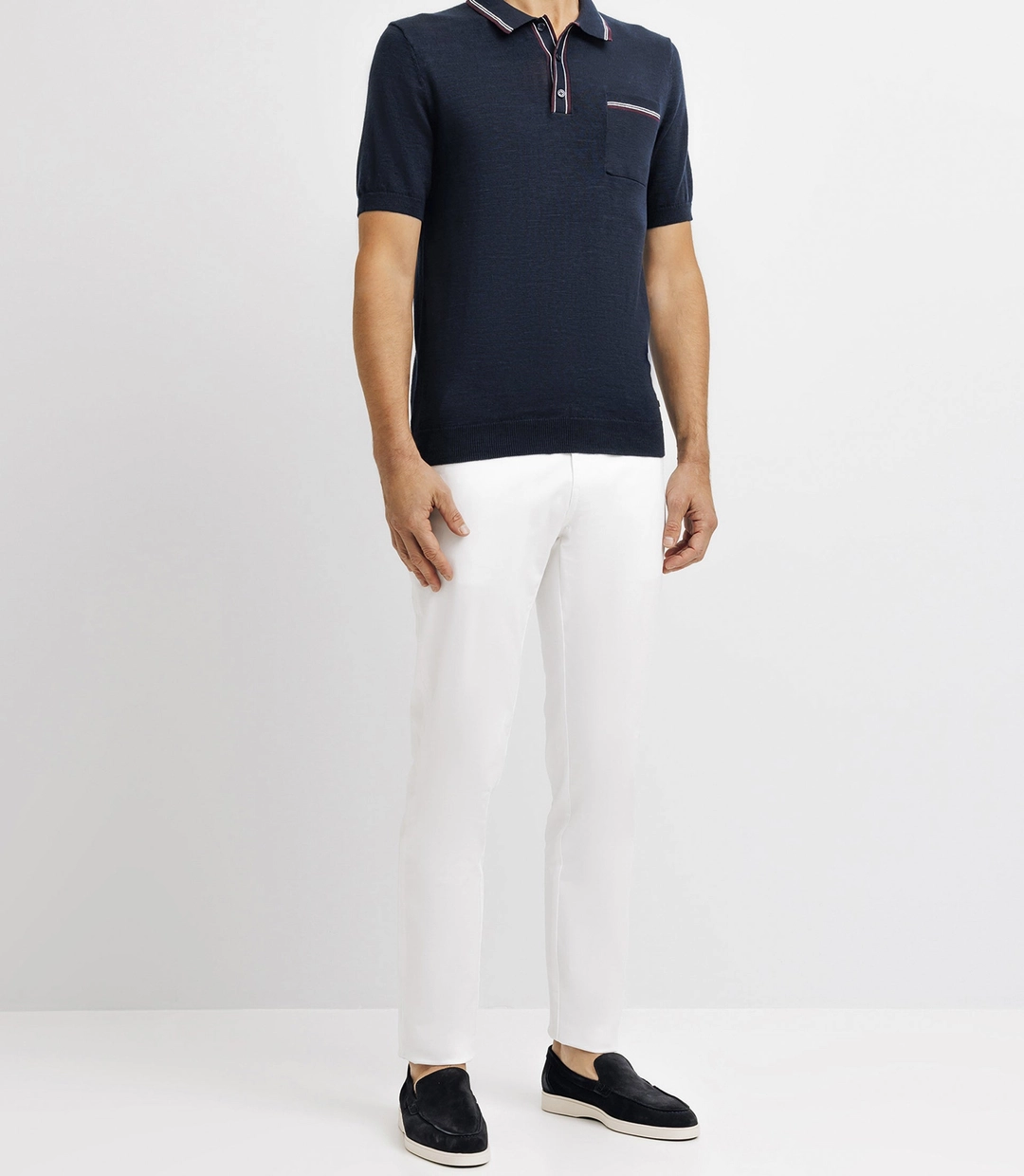 IZAC - Polo en maille avec poche marine