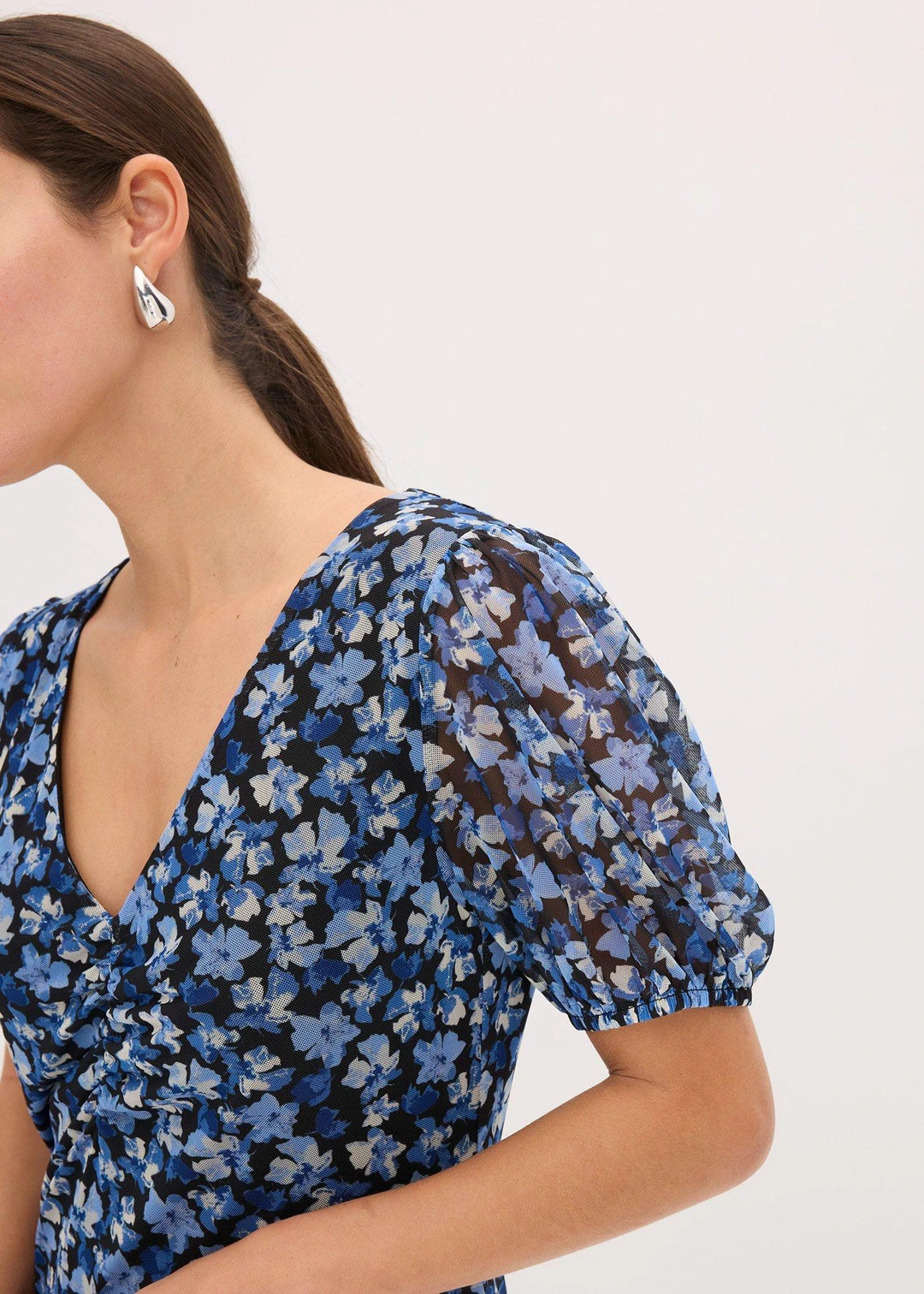 Robe midi en mesh imprimé