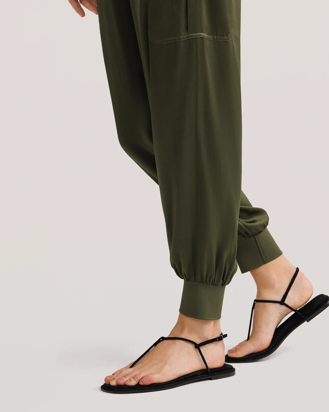LILYSILK Pantalon Soie Noir Femme Rellette À Poignets Côtelés 100% Soie Sûr Et Non Toxique Pantalon Noir 40