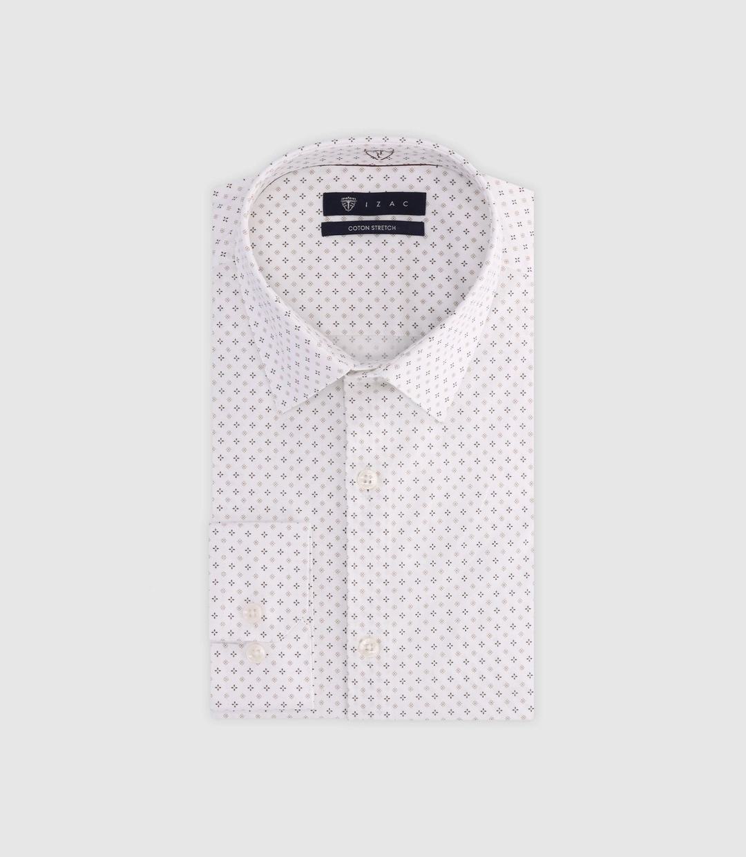 IZAC - Chemise avec micro motifs beige