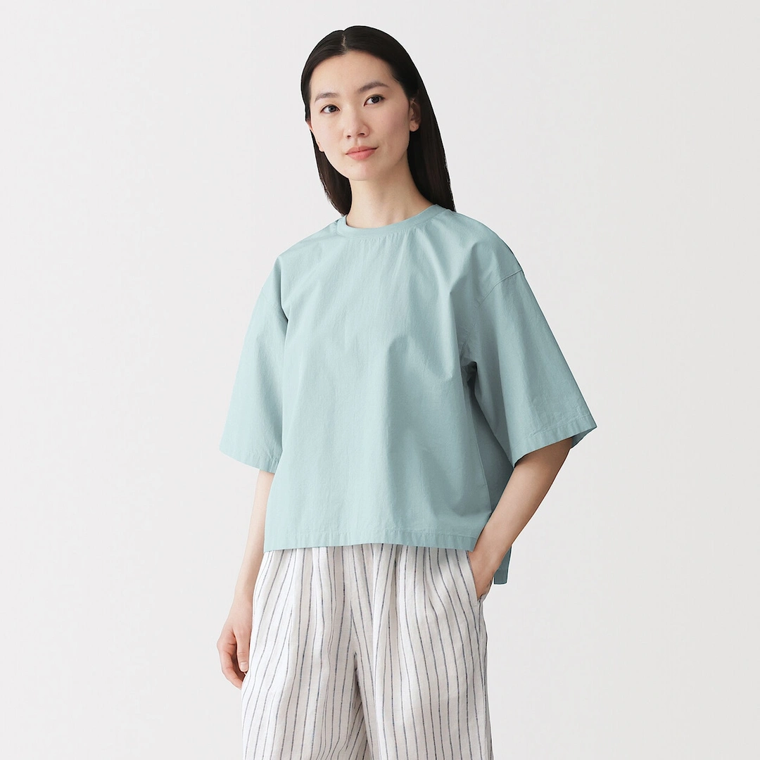 T-shirt court tissé en coton bio Cool Touch pour femme