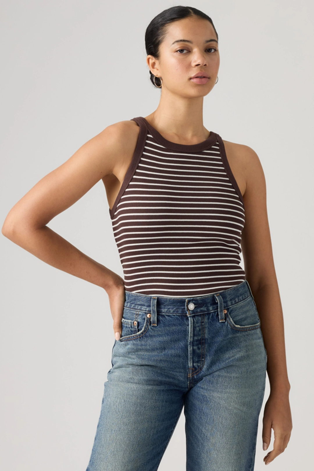 Levi's Débardeur Dos Nageur Essential - Femme - Bleu / Provincial Blue Garment Dye - XS