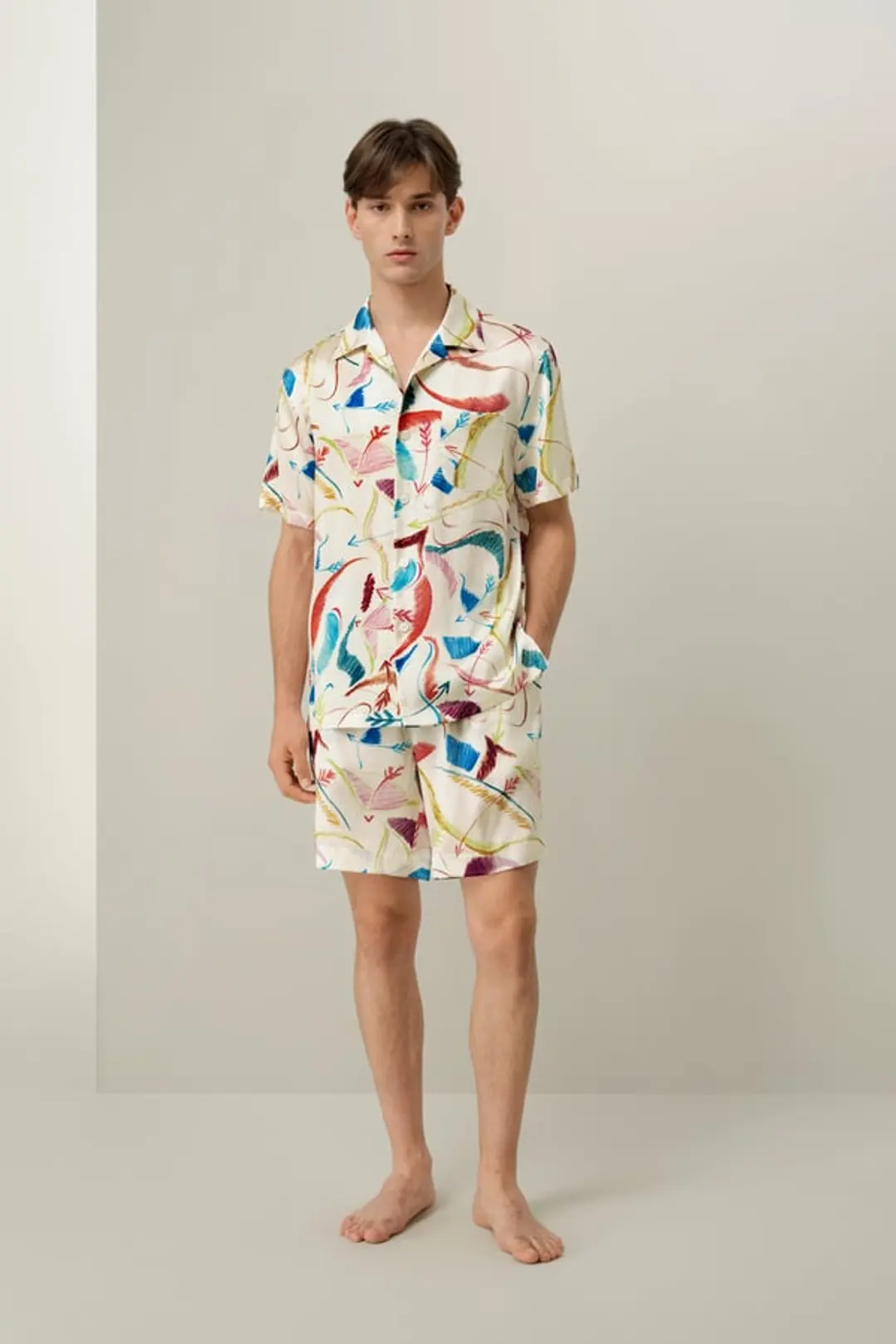 LILYSILK Pyjama Manches Courtes Sagittaire Homme Soie De Haute Qualité Sagittaire L
