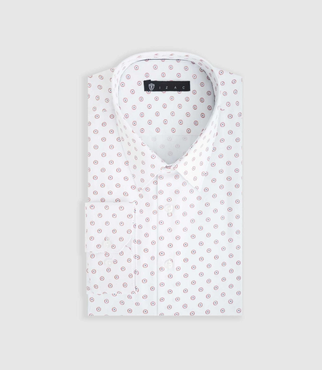 IZAC - Chemise ville blanche et orange ''Difast009''
