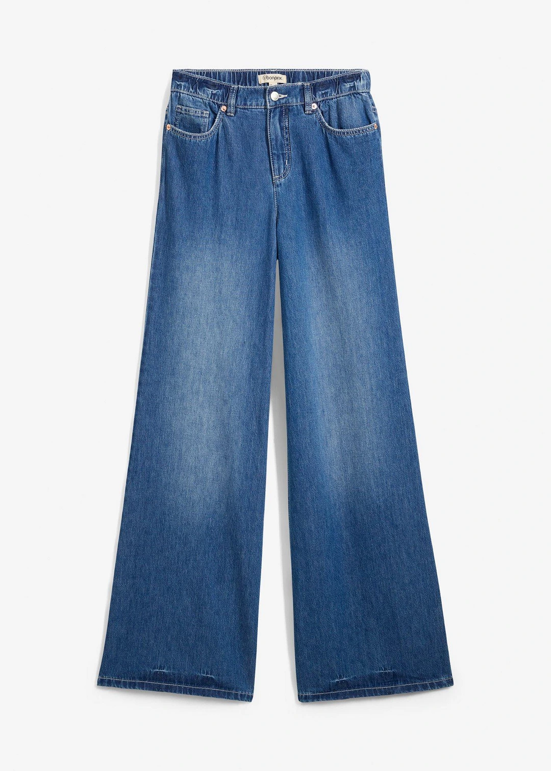 Jean large, taille haute et élastiquée