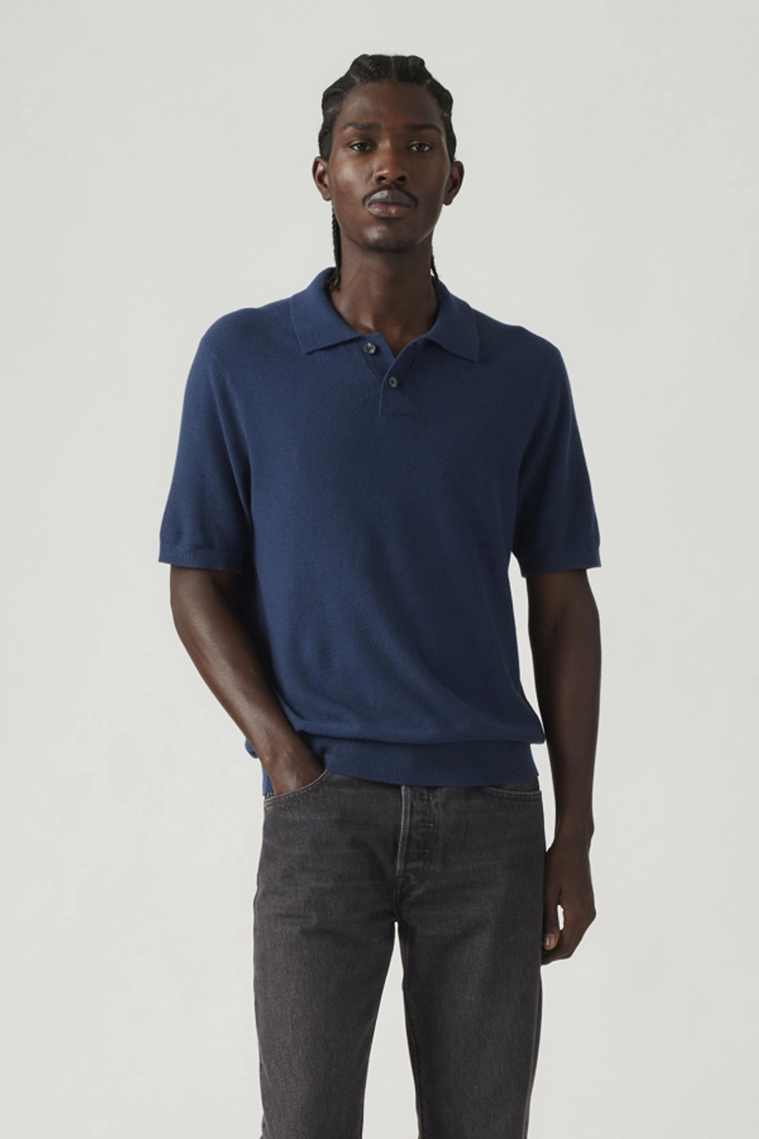 Levi's Sweater Cotton Linen Knit Polo - Homme - Blanc / Bright White Cotton Linen - XL - 2