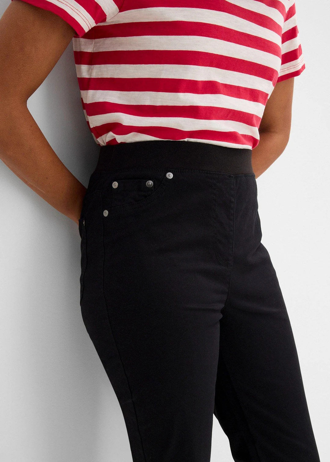 Pantalon à enfiler avec taille confortable, Straight