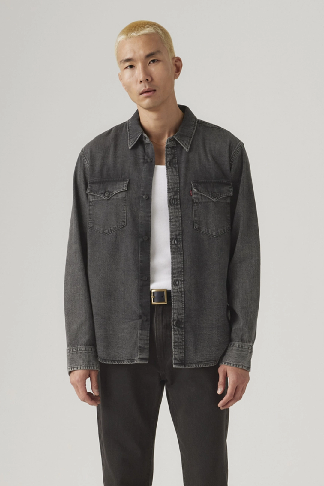 Levi's Chemise Western Relaxed - Homme - Bleu / Grand Dark Railroad Stripe - 2XL - 2