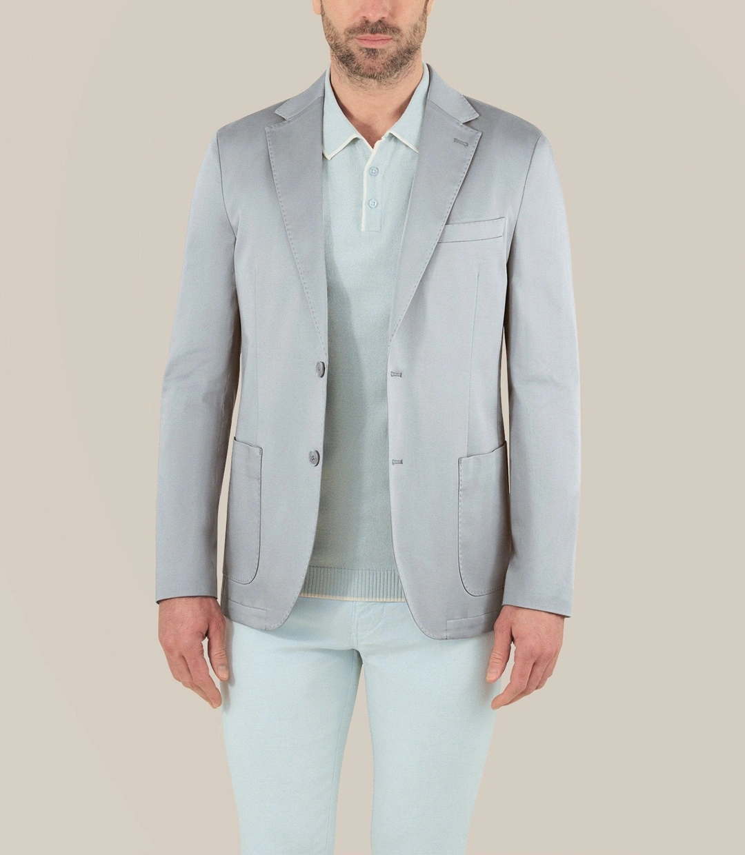 IZAC - Veste ville en satin de coton kaki