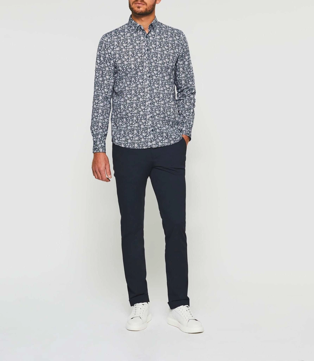 IZAC - Chemise imprimée marine ''Kyle''