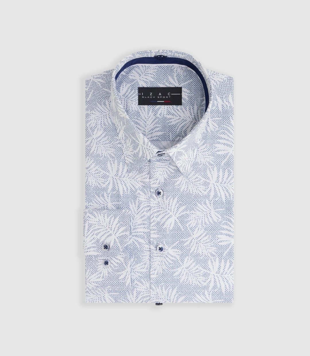 IZAC - Chemise à imprimé feuillage bleue ''Marwin''