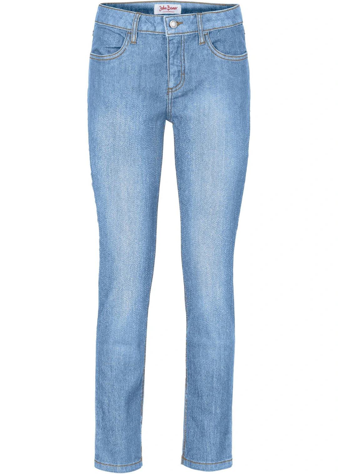Jean slim taille mi-haute, cropped
