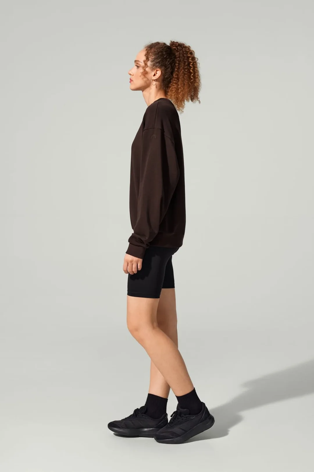 LILYSILK Sweatshirt Ras du Cou Porchlight Balance Noir XL - SILKERRY Doux et Confortable, Épaules Tombantes, Coupe Décontractée