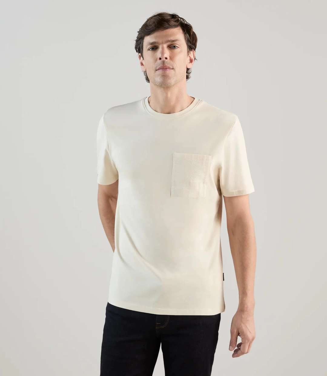 IZAC - T-shirt col rond à manches courtes écru