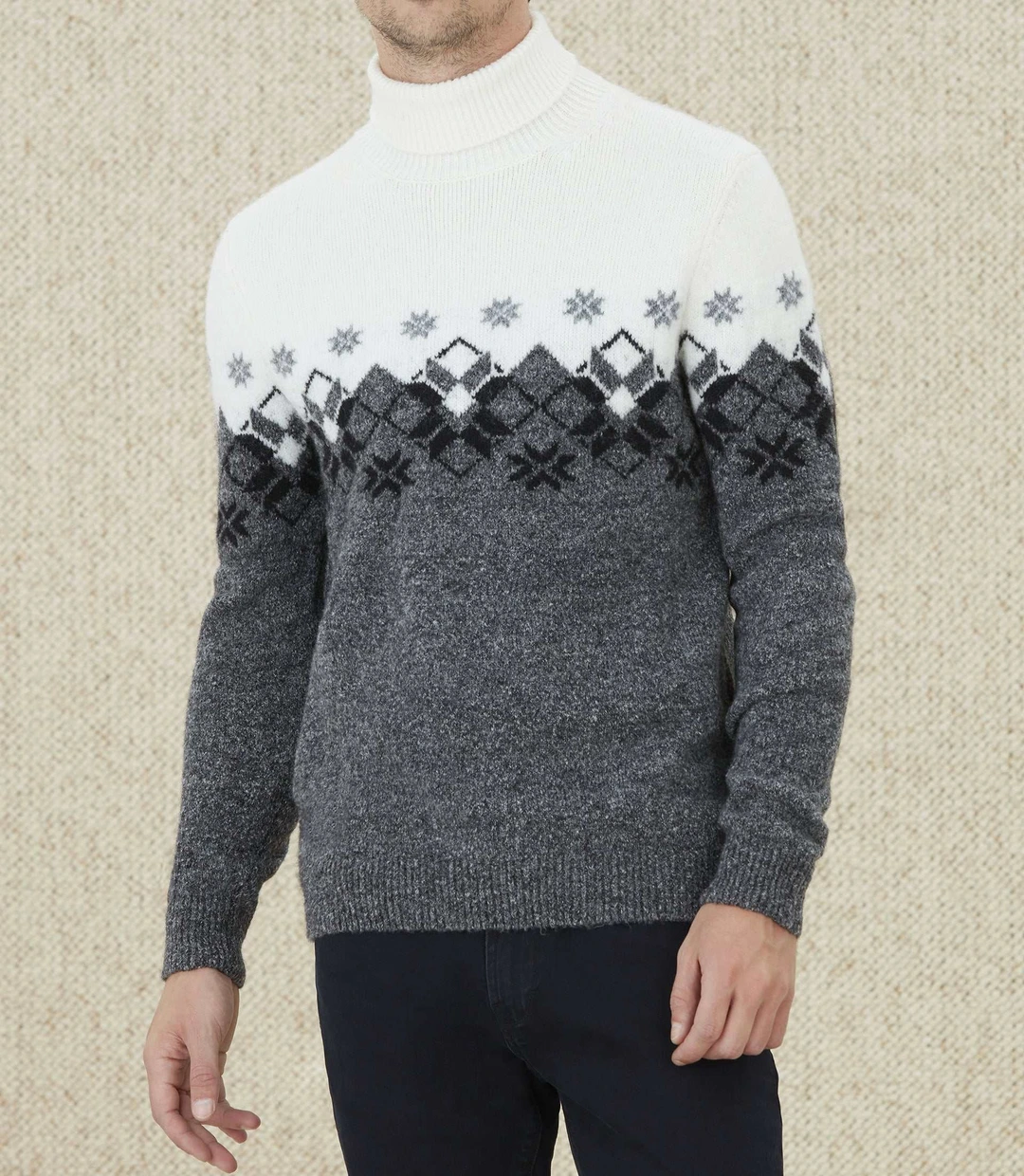 IZAC - Pull col roulé anthracite ''Lyan''