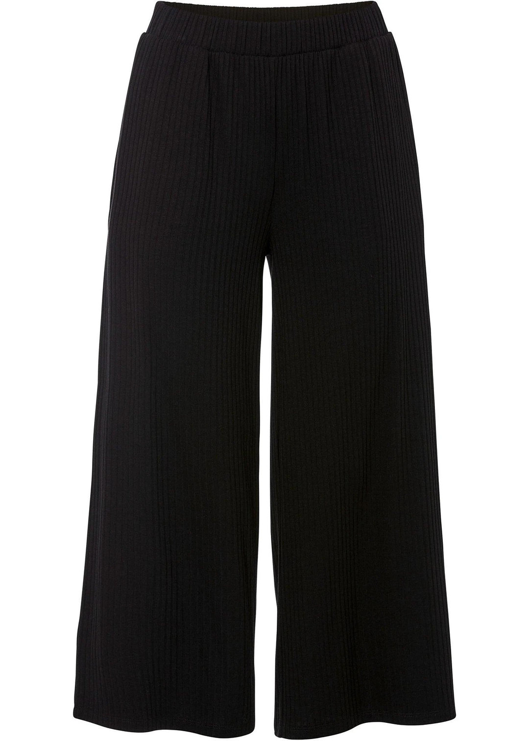 Pantalon en jersey côtelé à taille élastiquée