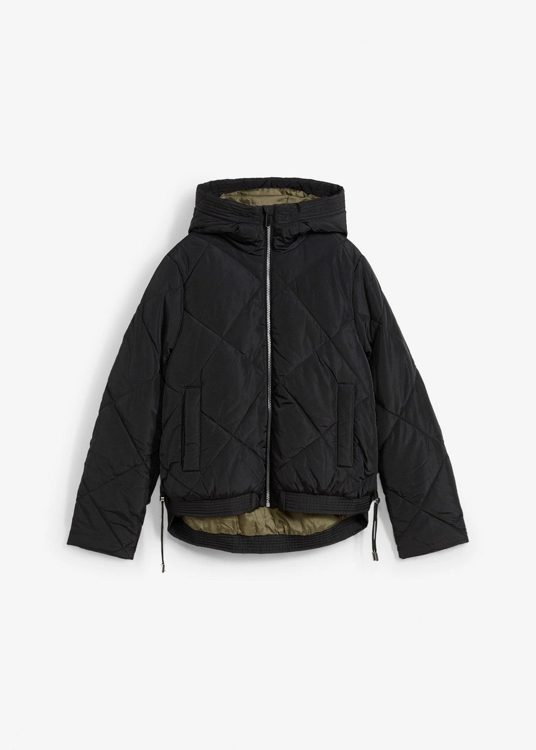 Veste matelassée courte avec doublure contrastante