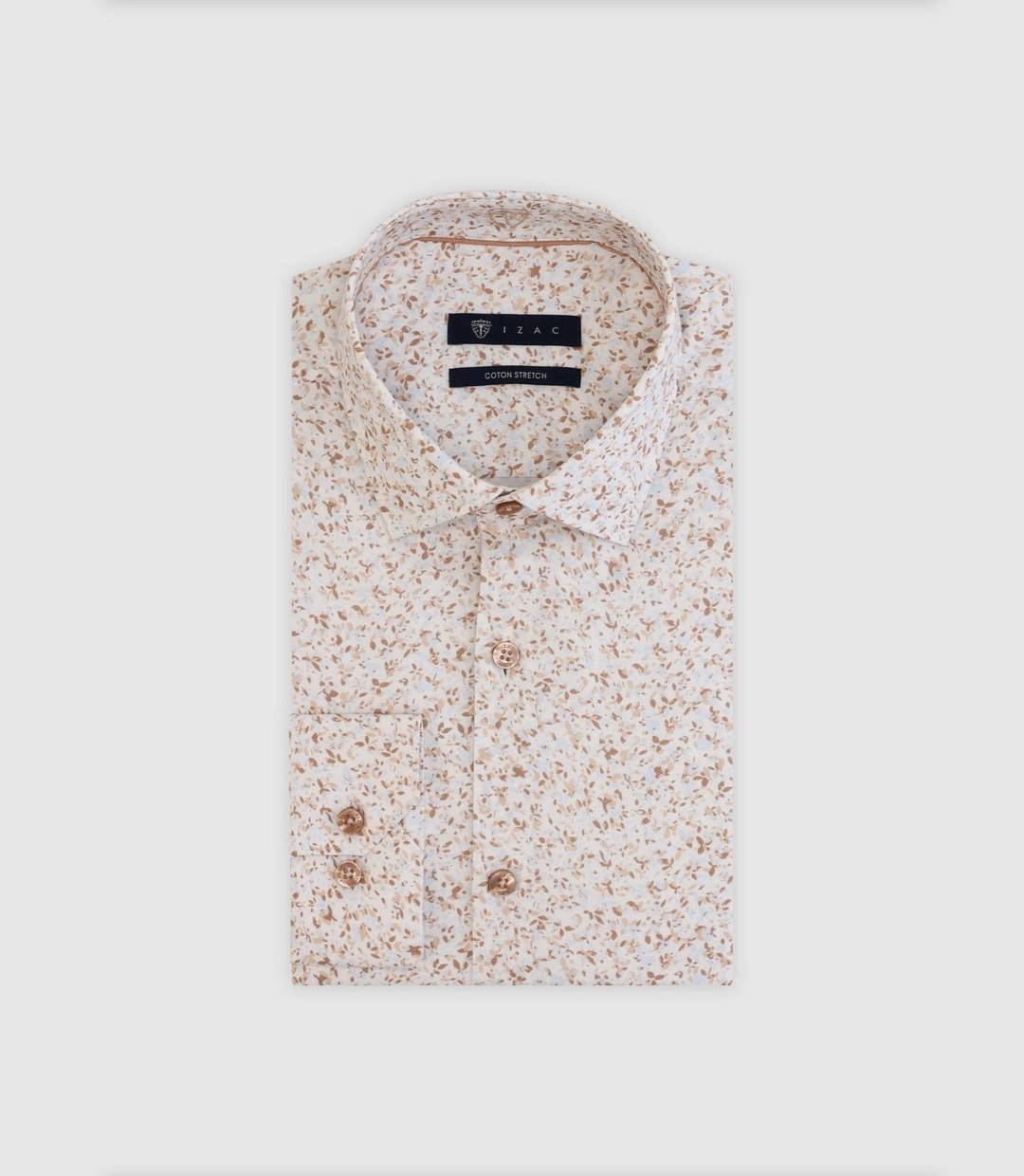 IZAC - Chemise fleurie beige