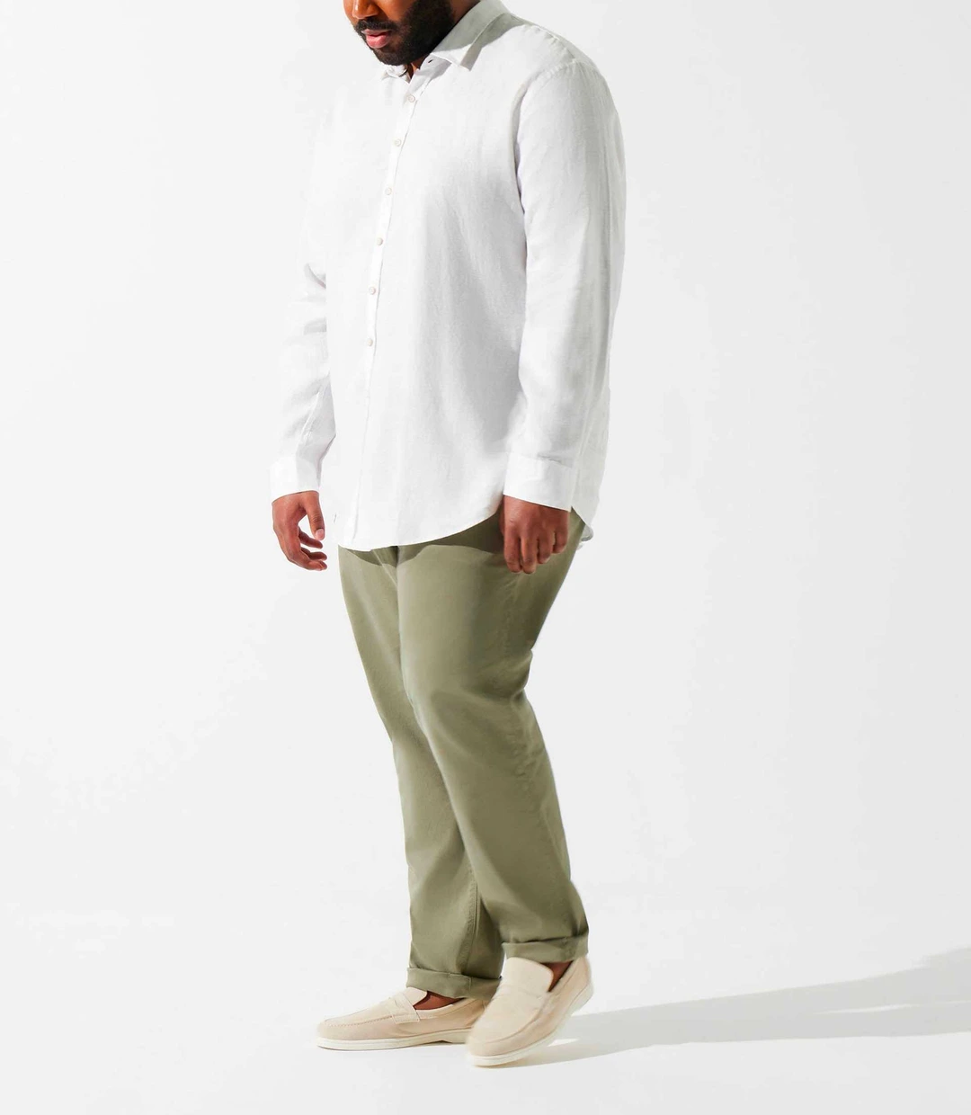 IZAC - Chemise unie blanche en lin KISSBT
