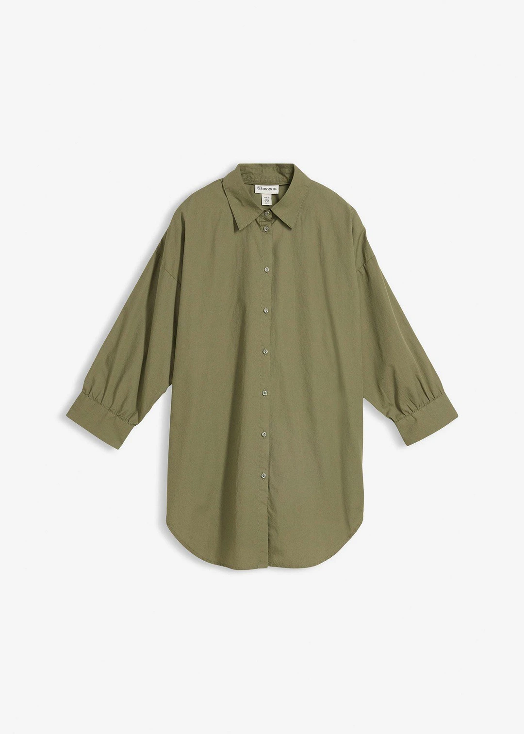 Chemisier oversize en coton, manches 3/4