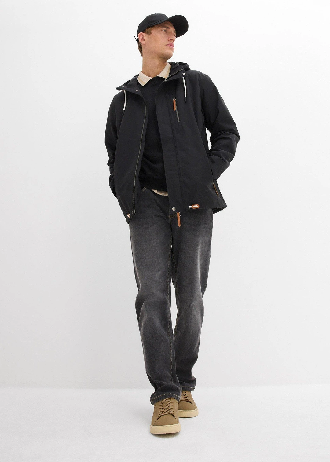 Veste imperméable à capuche et détails enduits - 2