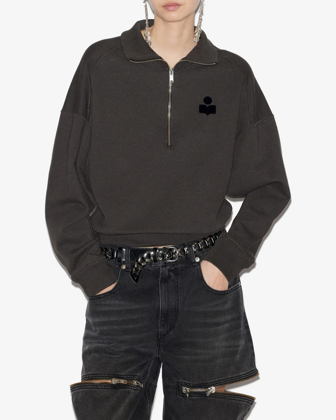 Sweatshirt Ross - Femme - Noir Délavé - Taille 36 - Marant Étoile - 5
