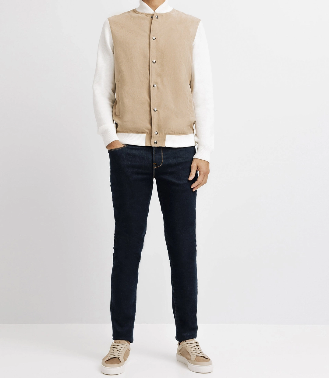 IZAC - Pull gilet col teddy avec poche écru