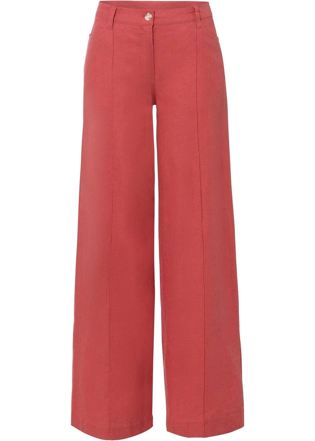 Pantalon palazzo léger en lin mélangé
