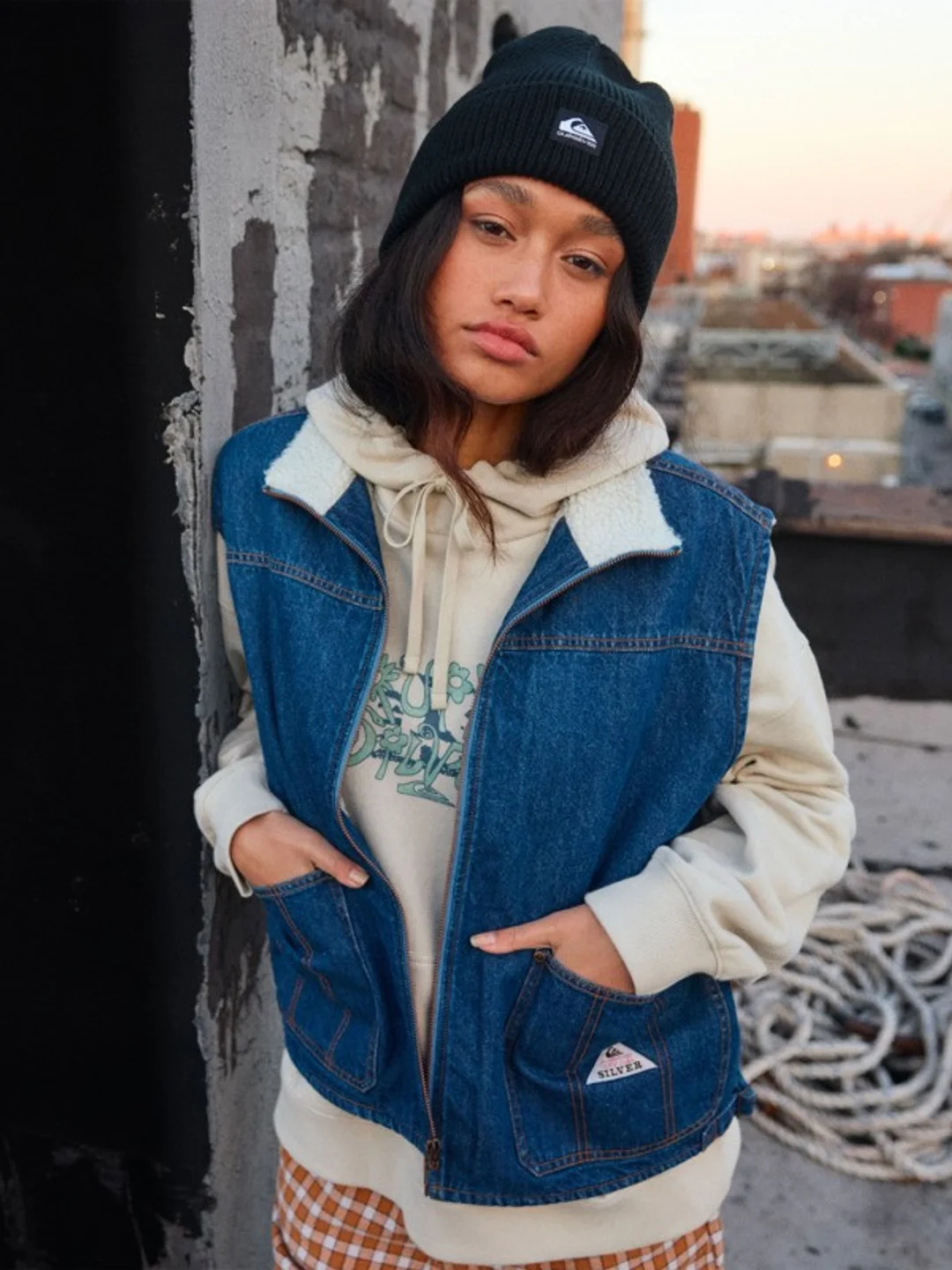 Road By Night Lined - Veste en jean pour Femme Bleu
