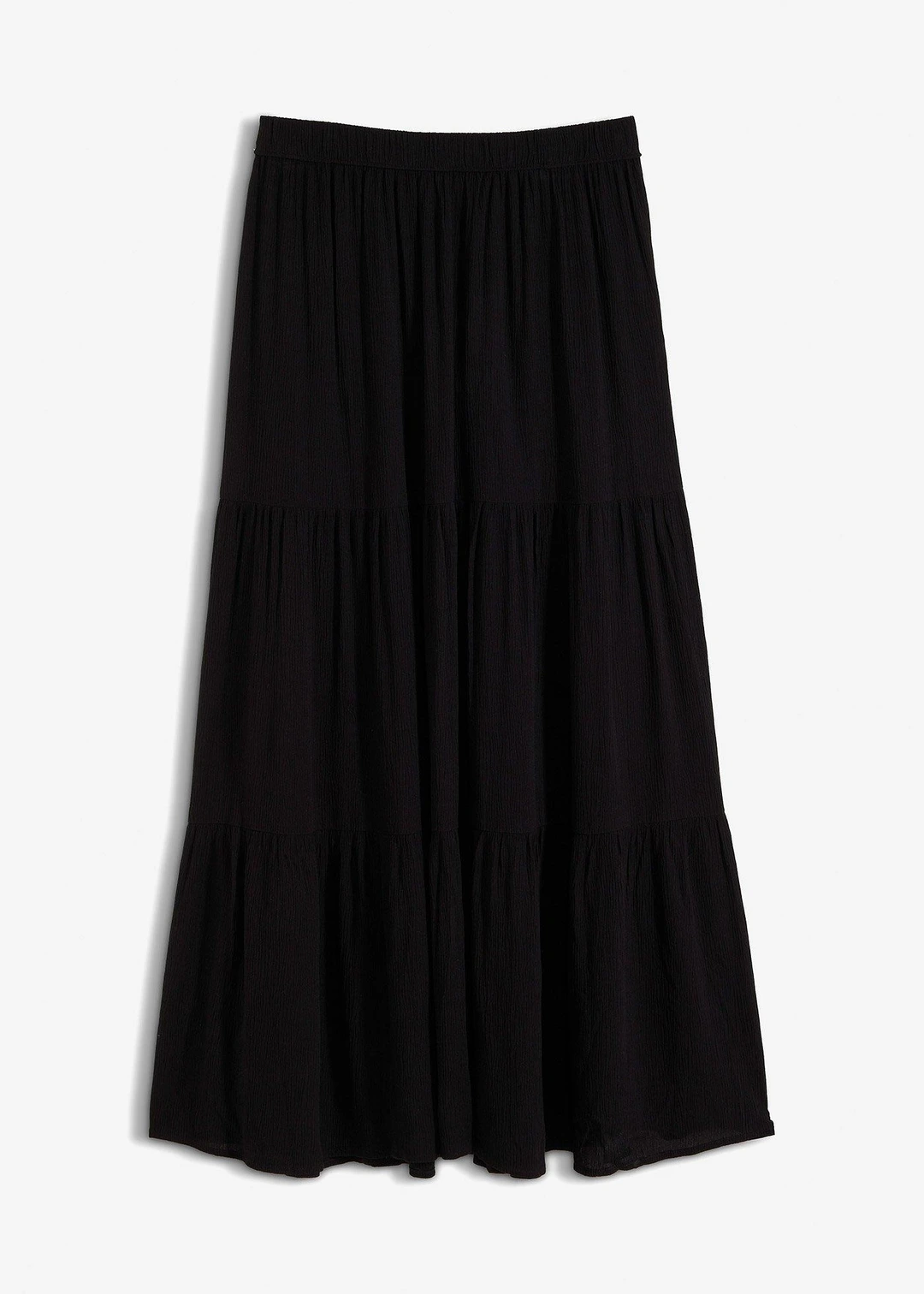 Jupe longue étagée en viscose texturée
