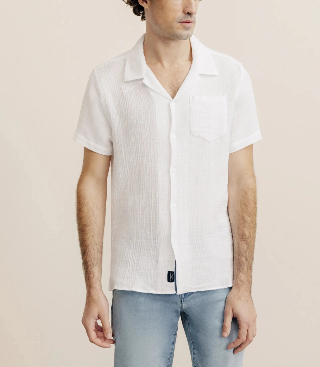 IZAC - Chemise gaze de coton blanche