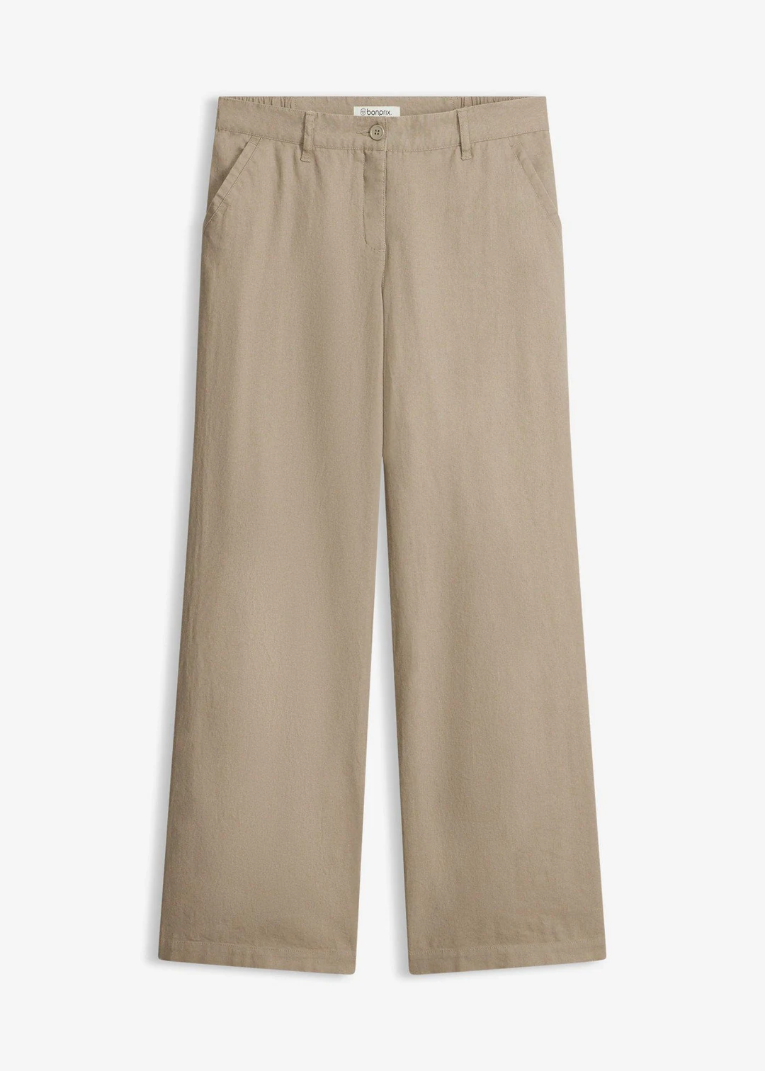 Pantalon tissé en lin et coton