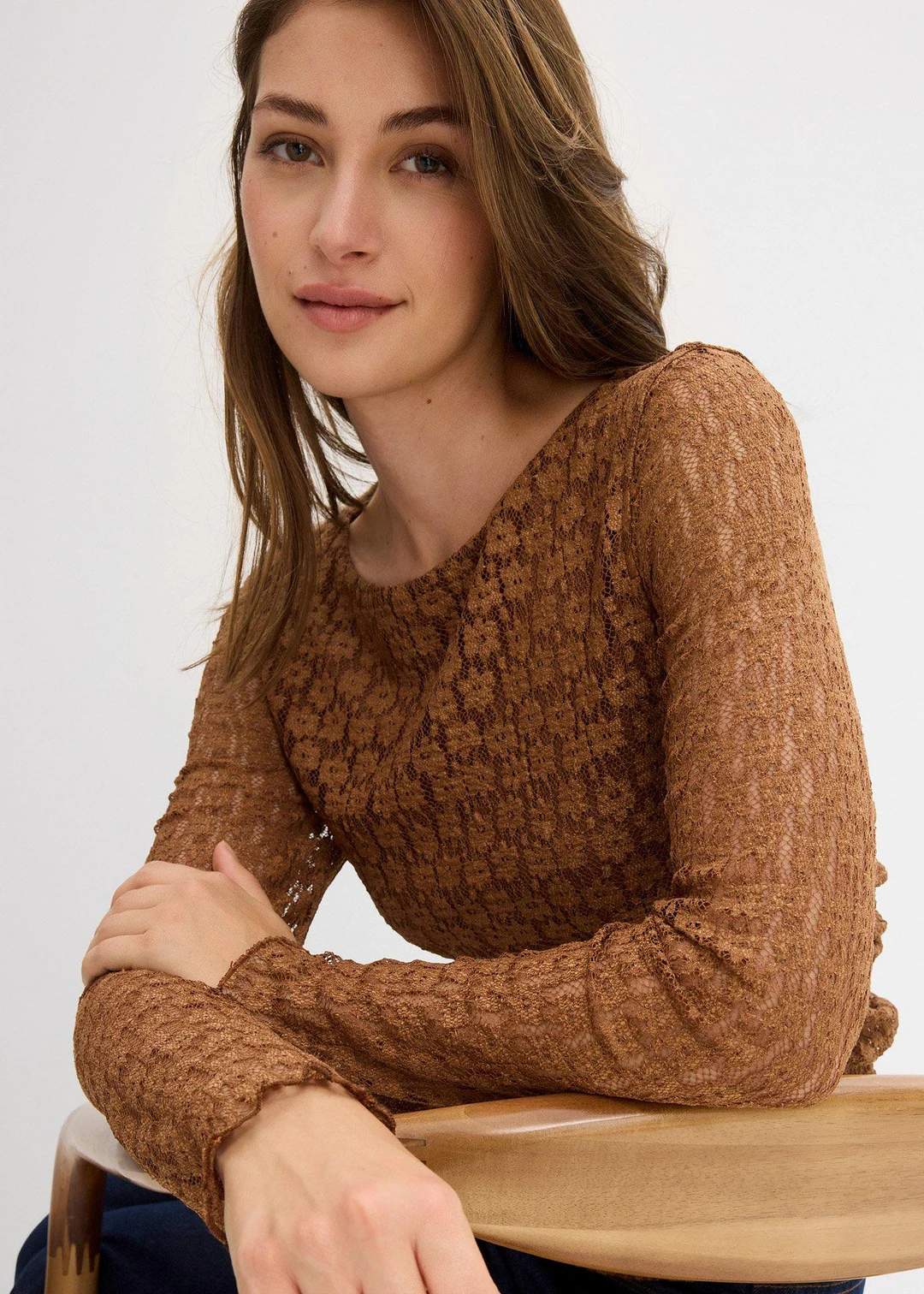 T-shirt manches longues en dentelle - 3