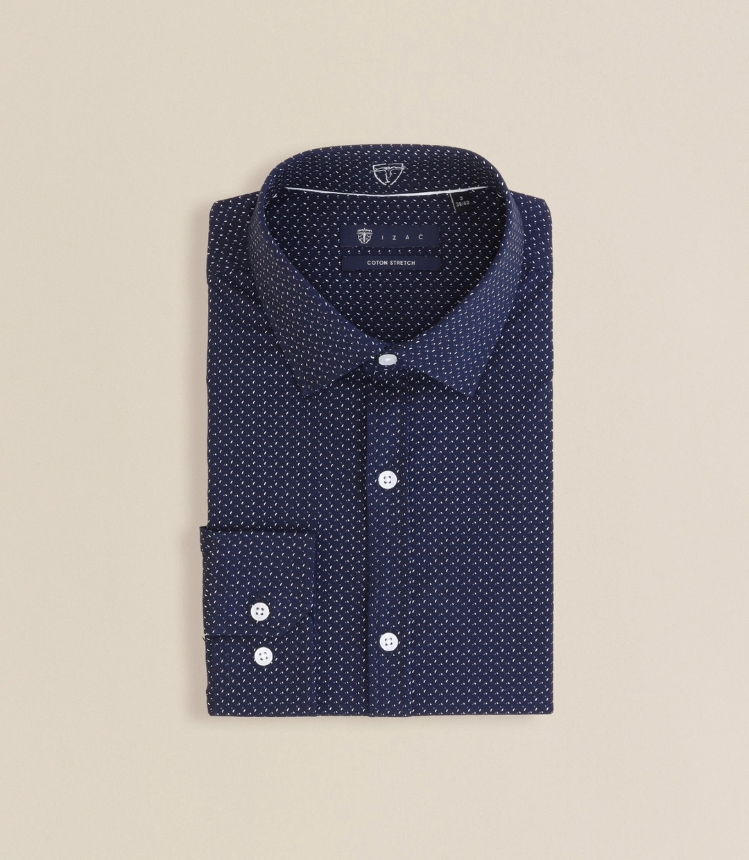 IZAC - Chemise à micro motifs marine