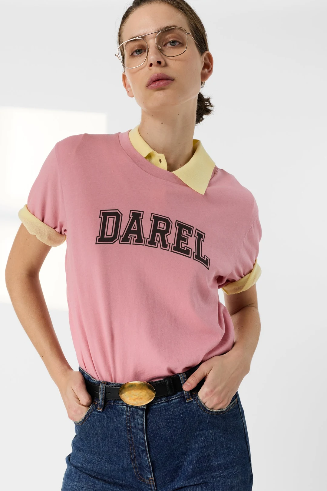 T-shirt en coton à inscription - MELLY - Marine