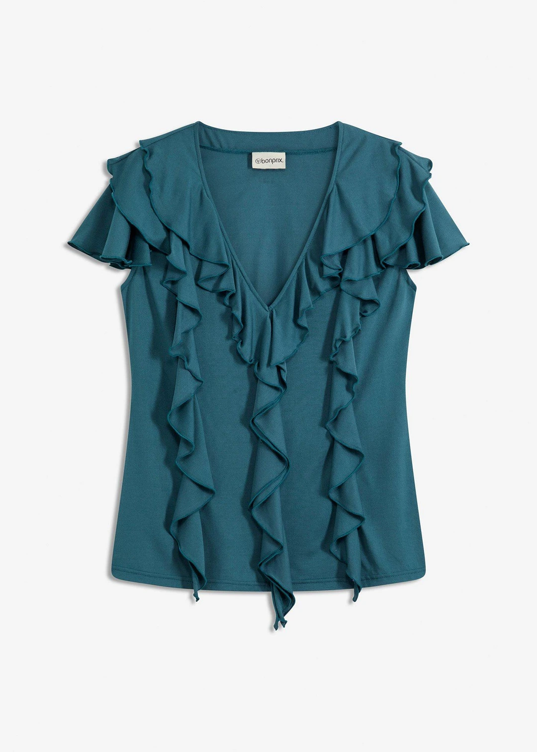 T-shirt avec volants en modal mélangé