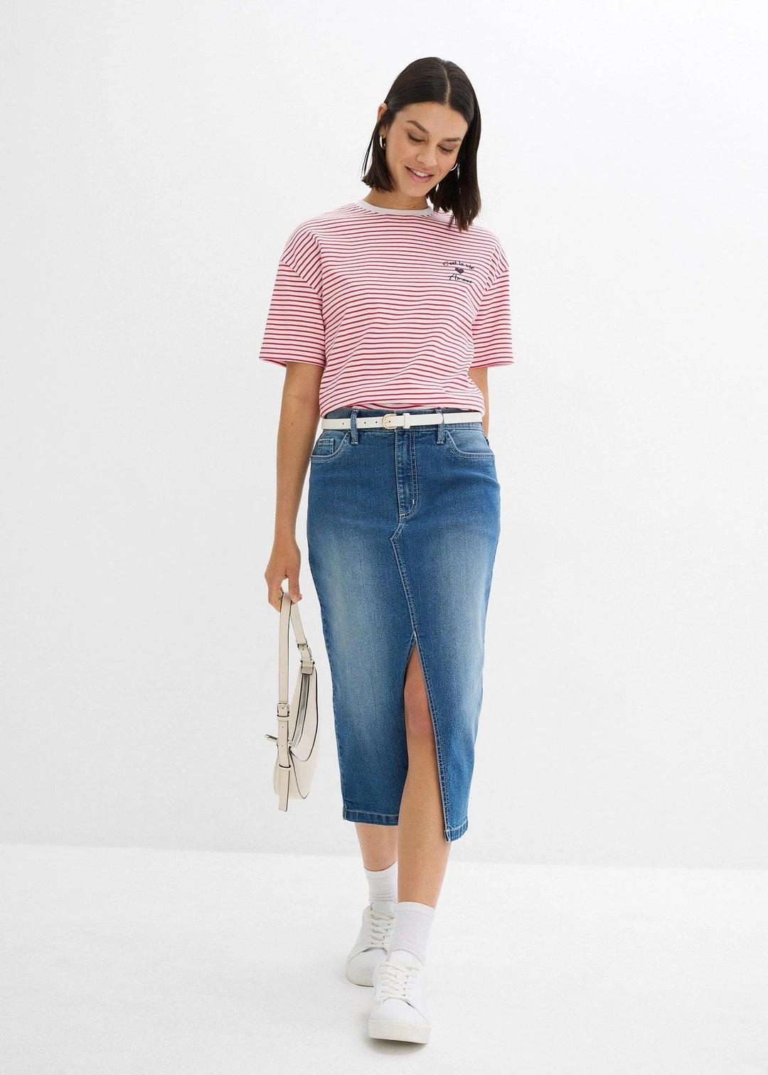 T-shirt rayé avec broderie - 2